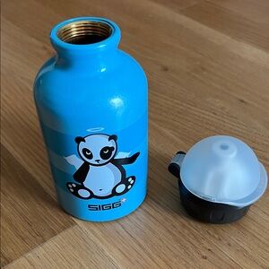 SIGG Swiss made small Blue Panda Water Bottle aluminum